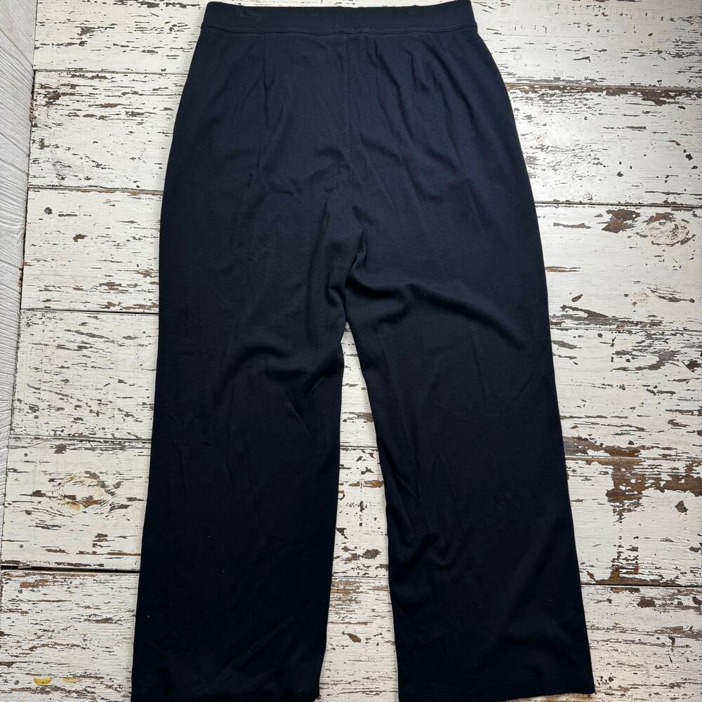 Lands' End Pull On Pants Black Sport Knit Wide Leg Size Large Tall Elastic Waist - Picture 13 of 13